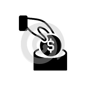 Black solid icon for Save Money, wealth and economy