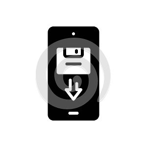 Black solid icon for Saved, secure and safe