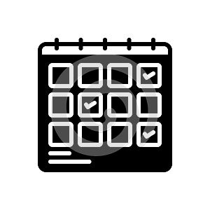 Black solid icon for Schedule Planning, planification and project