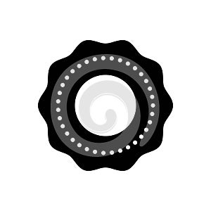 Black solid icon for Seal, cachet and mark