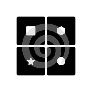 Black solid icon for Sectors, division and part