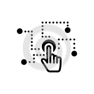 Black solid icon for Selections, interaction and workflow