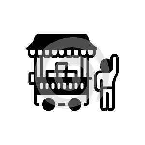 Black solid icon for Sellers, merchant and shop