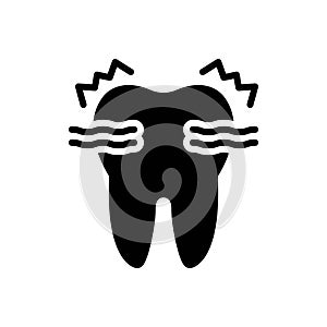 Black solid icon for Sensitive, teeth and dental