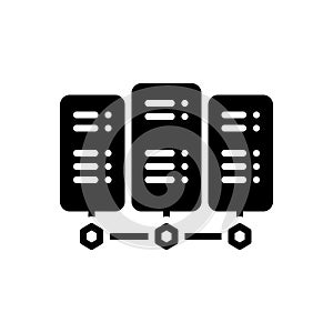 Black solid icon for Server, backup and rackmount