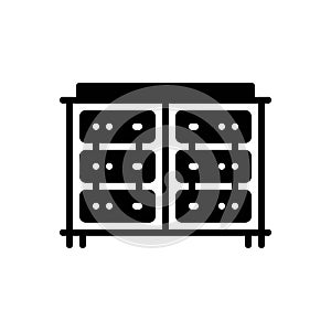 Black solid icon for Server, data and storage