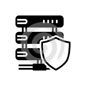 Black solid icon for Sever Shield, aegis and safeguard