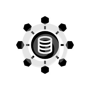 Black solid icon for Sharing, allocation and distribution