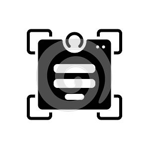 Black solid icon for Signup, registration and apply