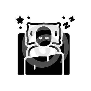 Black solid icon for Sleep, somnolence and nap