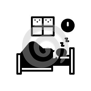 Black solid icon for Sleeps, slumber and somnolence