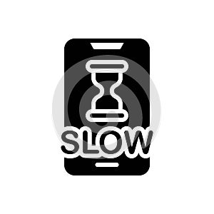 Black solid icon for Slow, electronic and connection