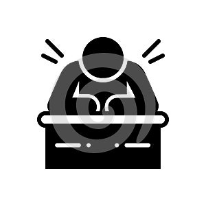 Black solid icon for Sluggish, lazy and lingering