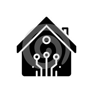 Black solid icon for Smart, technology and home