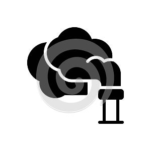 Black solid icon for Smoke, fume and smolder