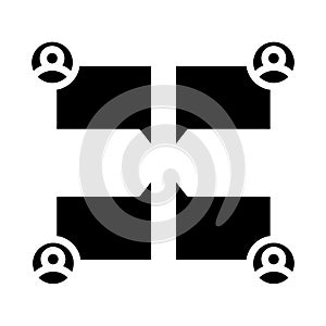 Black Solid icon social network message.