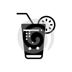 Black solid icon for Soft drink, coke and beverage