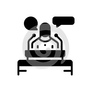 Black solid icon for Speech, lecture and speaking