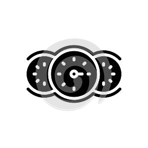 Black solid icon for Speed, motion and pace