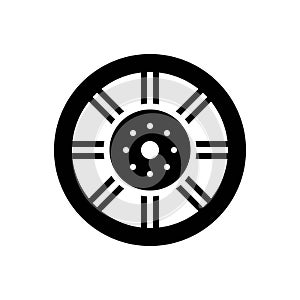 Black solid icon for Spoke, wheel and gyre