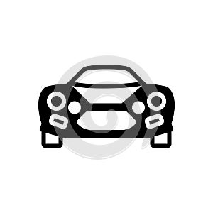 Black solid icon for Sports Car, automobile and competiton