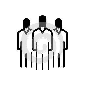 Black solid icon for Staff, employees and workers