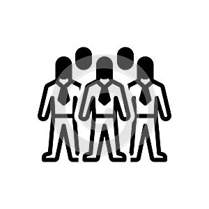 Black solid icon for Staffing, person and together