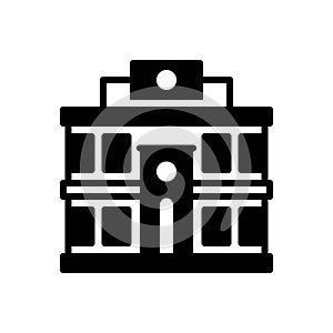 Black solid icon for Stations, railway and travel