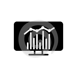 Black solid icon for Statistics, analytics and report