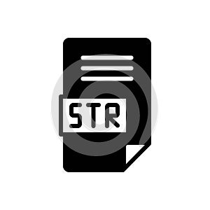 Black solid icon for Str, file and document