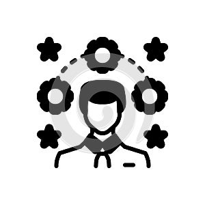 Black solid icon for Strategy, strategics and master