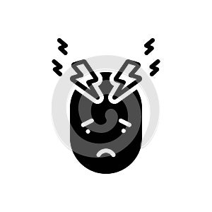 Black solid icon for Stress, tension and depression