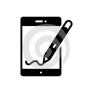 Black solid icon for Stylus, touchscreen and wireless