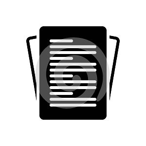 Black solid icon for Subsequently, later and document