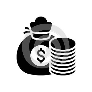 Black solid icon for Substantial, fund and money