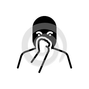 Black solid icon for Sucking, sneeze and inexpert