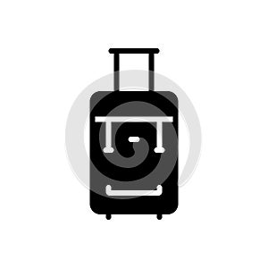 Black solid icon for Suitcase, portmanteau and valise