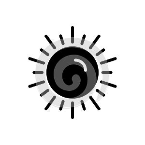 Black solid icon for Sun, phoebus and climate