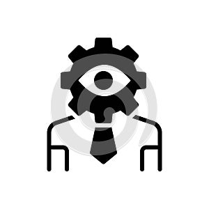 Black solid icon for Supervision, oversight and visual