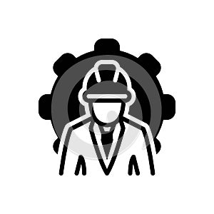 Black solid icon for Supervisors, manager and director