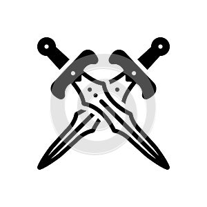 Black solid icon for Sword, broadsword and dagger photo