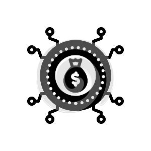 Black solid icon for Syndicate, organization and money
