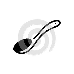 Black solid icon for Tablespoon, spoon and teaspoon