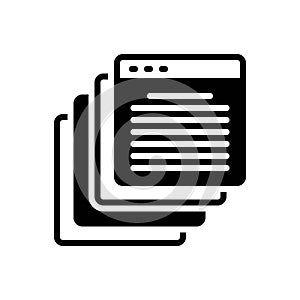 Black solid icon for Tabs, bookmarks and clips