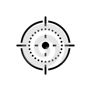 Black solid icon for Target, accurate and focal
