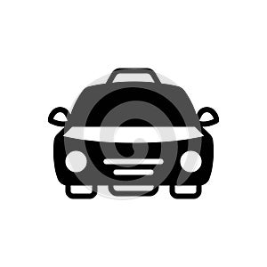 Black solid icon for Taxi, cab and vehicle