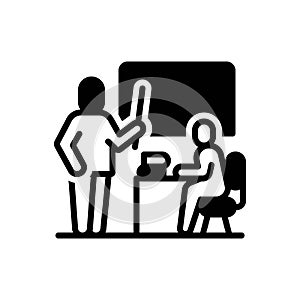 Black solid icon for Teacher, educator and teach