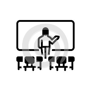 Black solid icon for Teaching, classroom and teacher