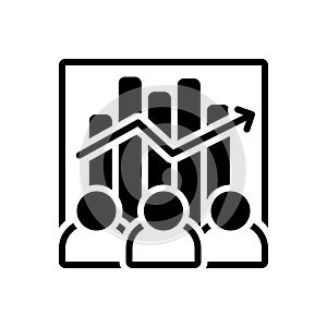 Black solid icon for Team Efficiency, capacity and competency