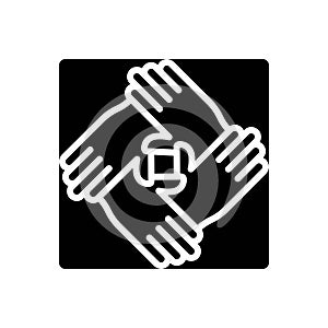 Black solid icon for With, among and teamwise